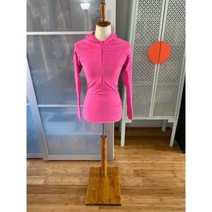 Athleta Twist Half Zip Hoodie in Hot Pink